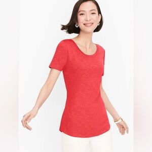 Talbots Cotton Modal Back Detail Tee in the color Patio Red